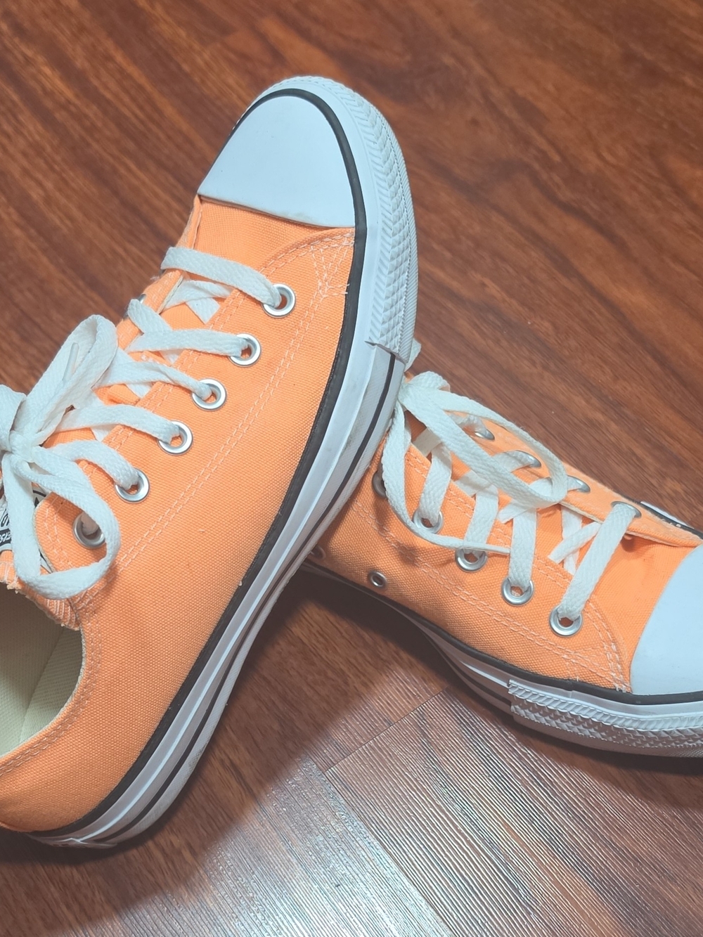 Converse Orange Canvas Low-Top Sneakers
